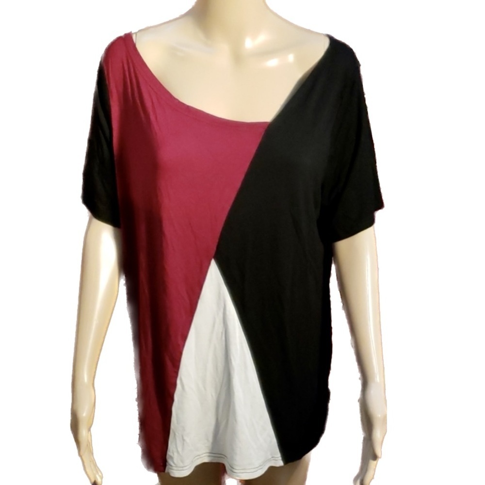 Sarin Mathews Asymmetric Color Block Super Soft Top size XL